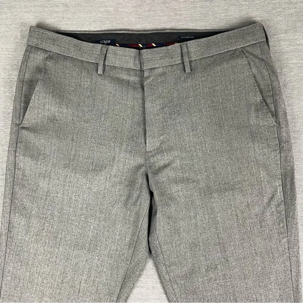 J Crew Slim Bedford Wool Gray Dress Pants Men’s Size 36x30